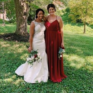 AZAZIE Darcy dress in Burgandy (size 12/14)